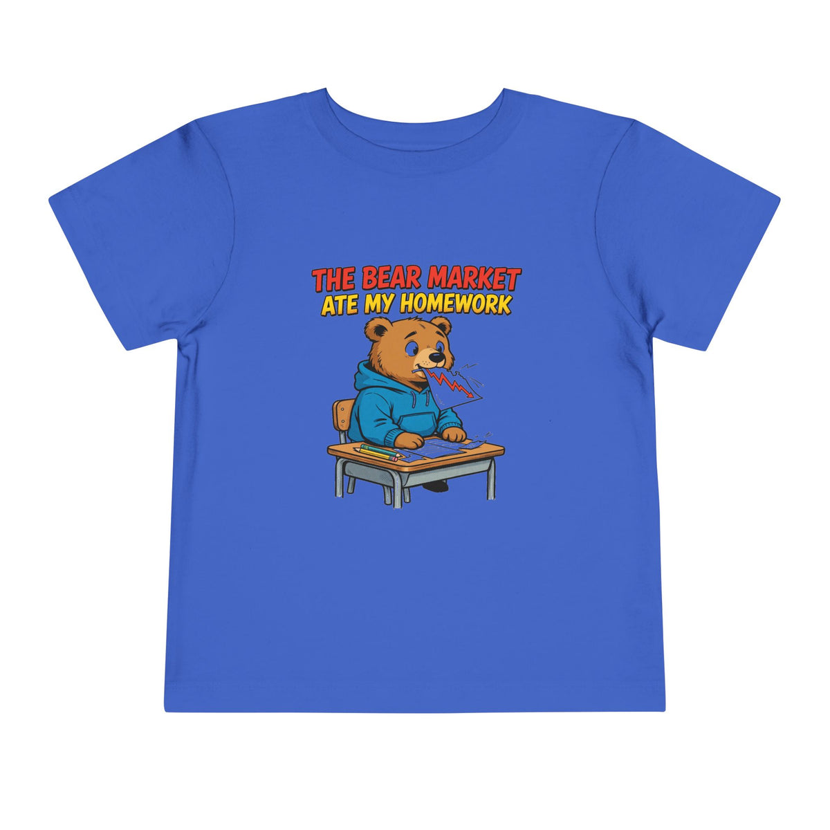 THE BEAR MARKET ATE MY HOMEWORK. Toddler Tee | Funny Finance Kids Clothing