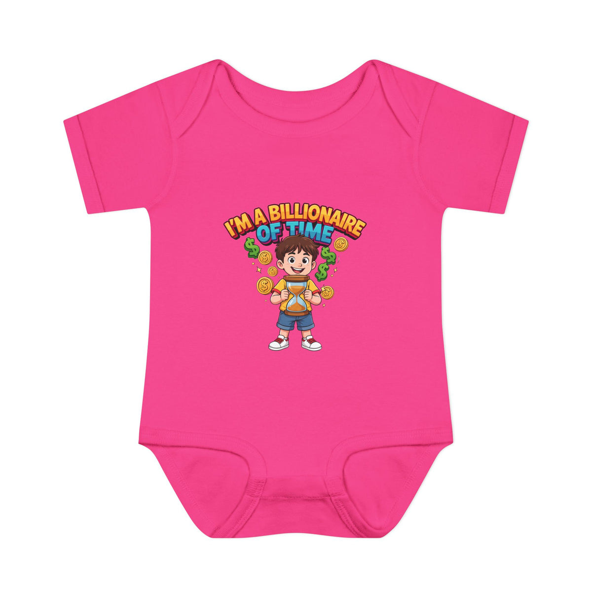 I'M A BILLIONAIRE OF TIME. Boys' Baby Bodysuit | Funny Finance Kids Clothing
