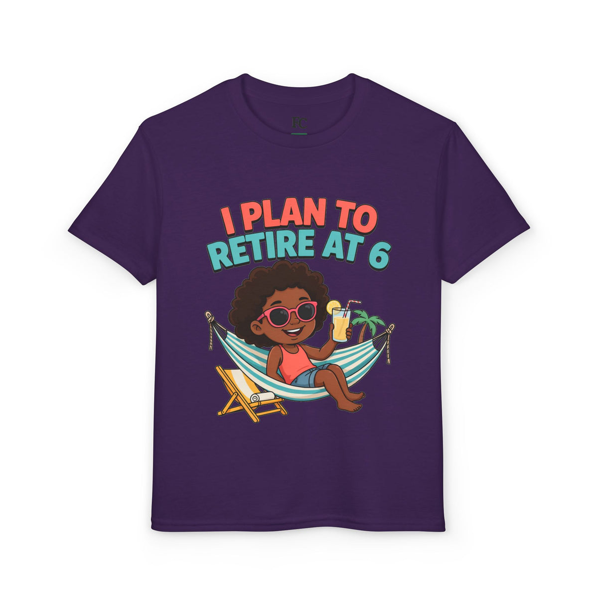 I PLAN TO RETIRE AT 6. Girls' Youth Tee | Funny Finance Kids Clothing