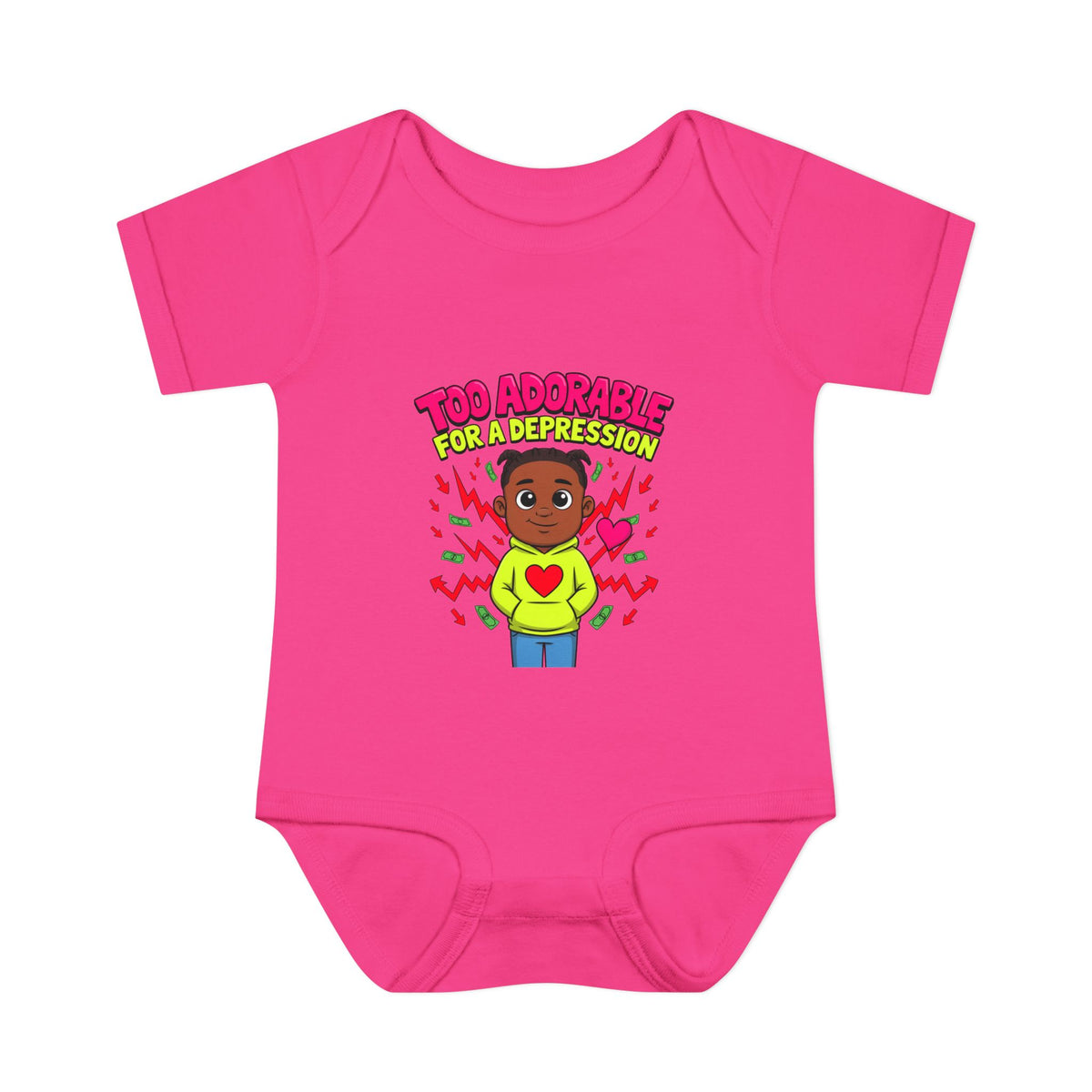 TOO ADORABLE FOR A DEPRESSION. Boys' Baby Bodysuit | Funny Finance Kids Clothing