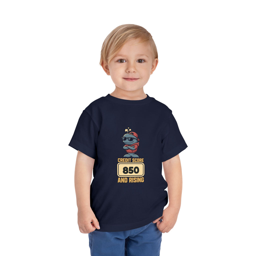 CREDIT SCORE: [SCORE] AND RISING. Toddler Tee | Personalized Funny Finance Kids Shirt