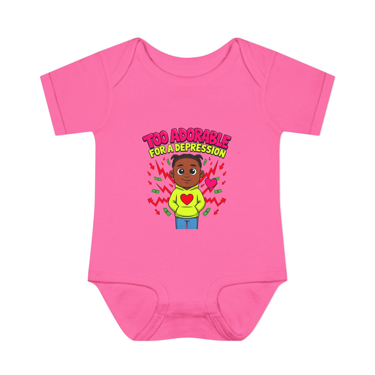 TOO ADORABLE FOR A DEPRESSION. Boys' Baby Bodysuit | Funny Finance Kids Clothing