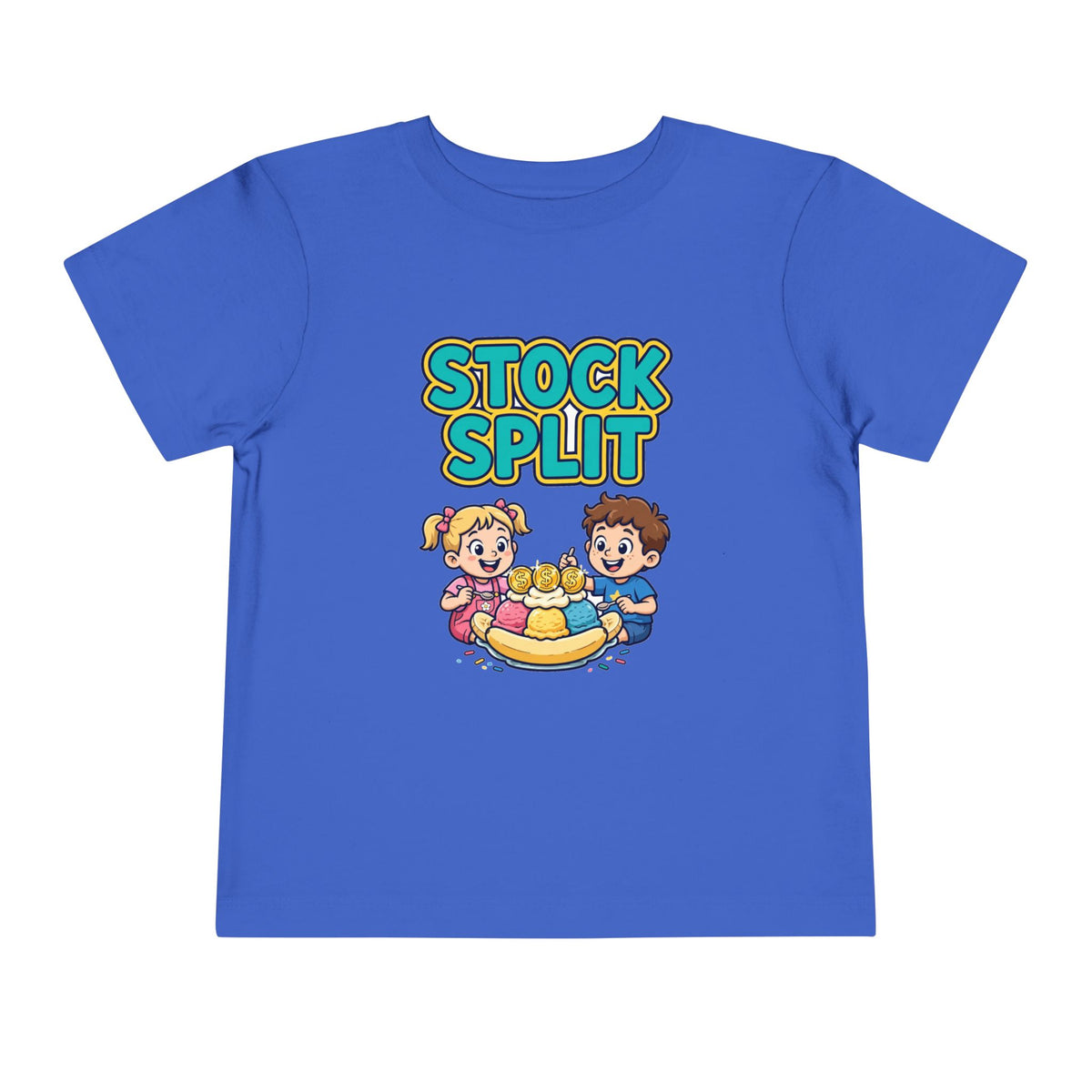 STOCK SPLIT. Girls' Toddler Tee | Funny Finance Kids Clothing