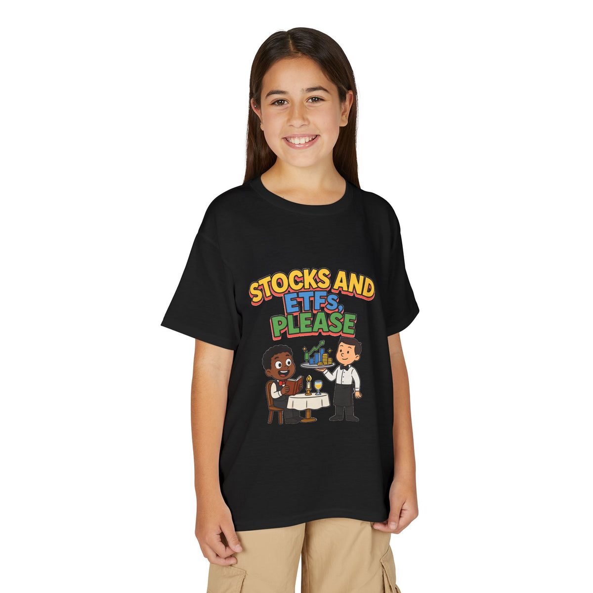 STOCKS AND ETFS, PLEASE. Boys' Youth Tee | Funny Finance Kids Clothing