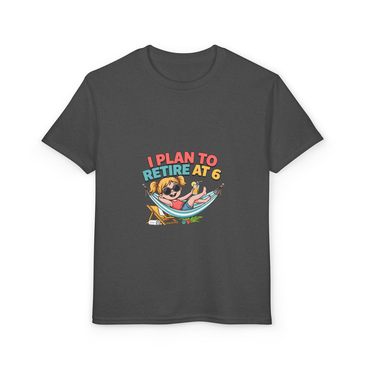 I PLAN TO RETIRE AT 6. Girls' Youth Tee | Funny Finance Kids Clothing