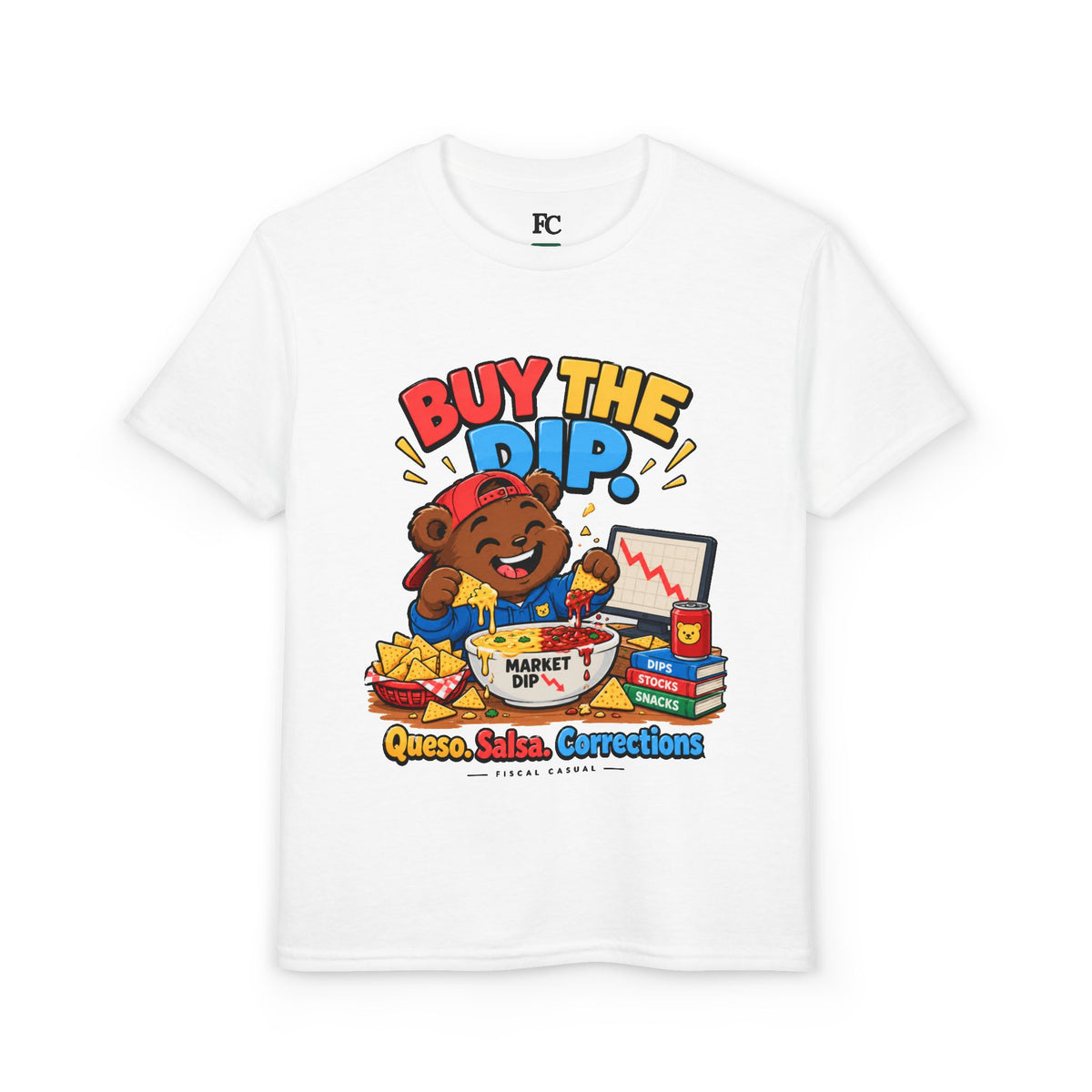 BUY THE DIP BEAR. Youth Tee | Funny Finance Kids Clothing