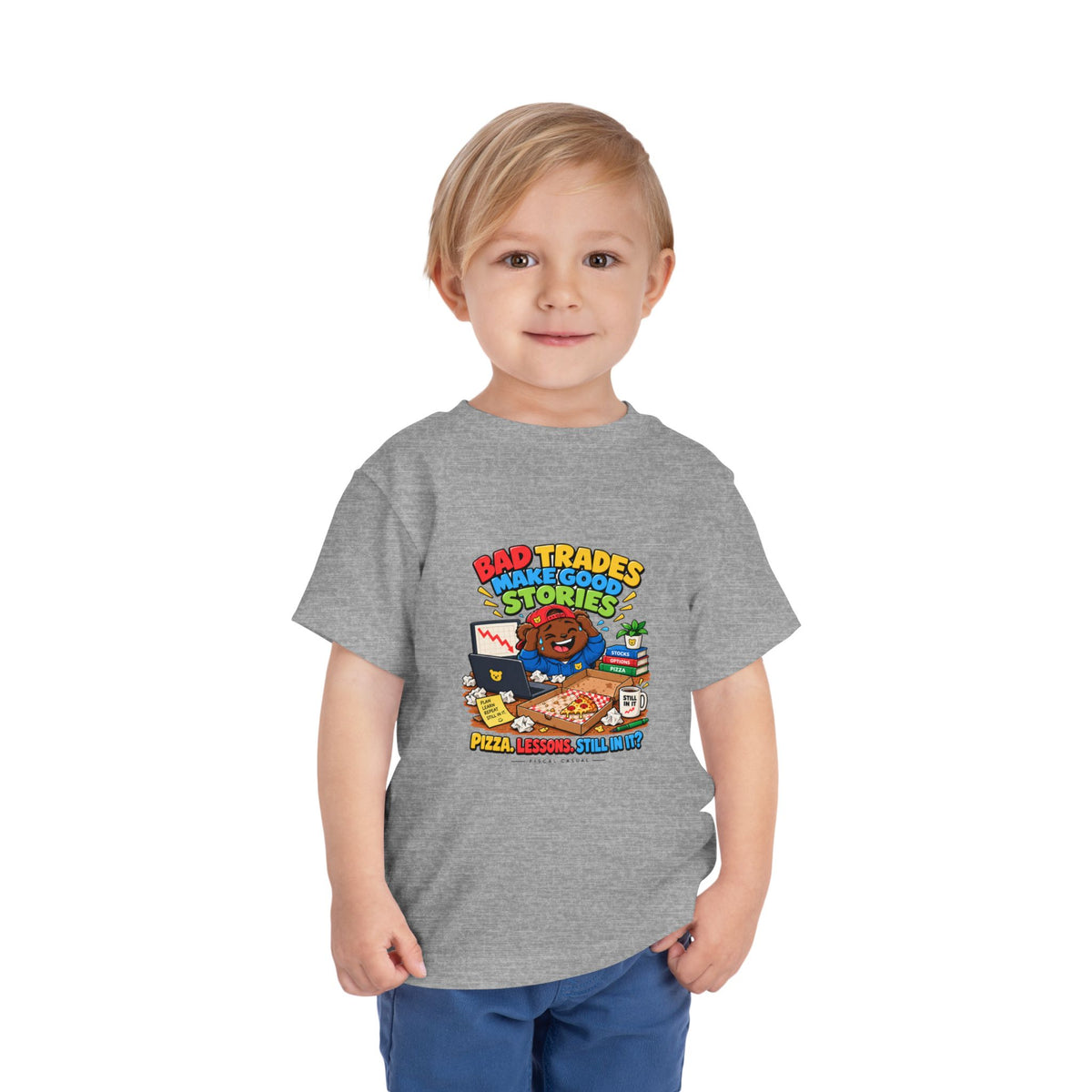 BEAR BAD TRADES. Toddler Tee | Funny Finance Kids Clothing