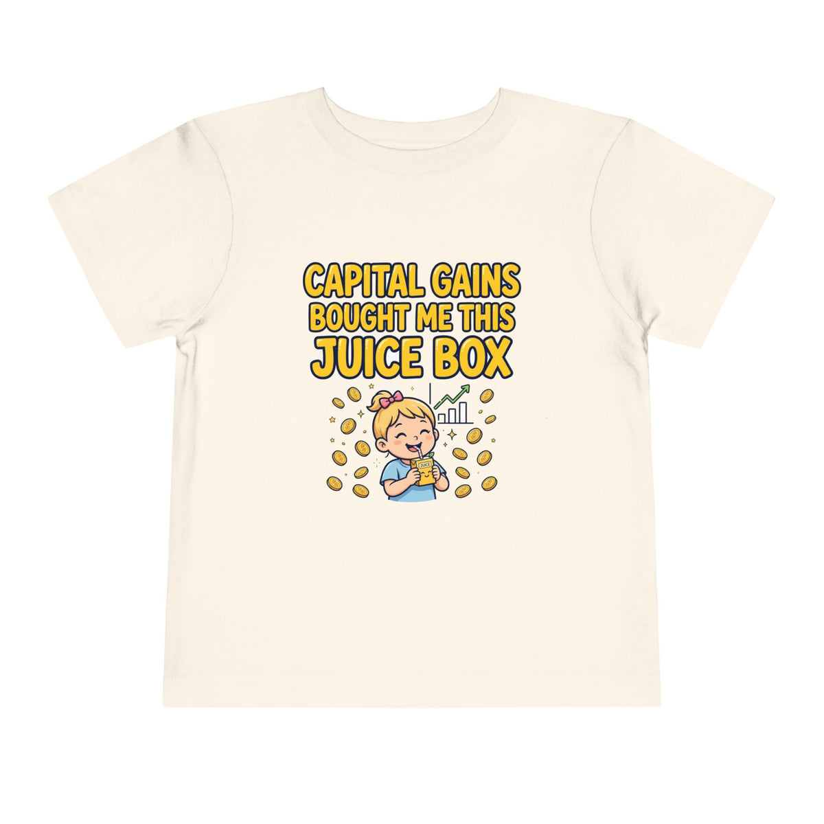CAPITAL GAINS BOUGHT ME THIS JUICE BOX. Toddler Tee | Funny Finance Kids Clothing. Toddler Tee | Funny Finance Kids Clothing