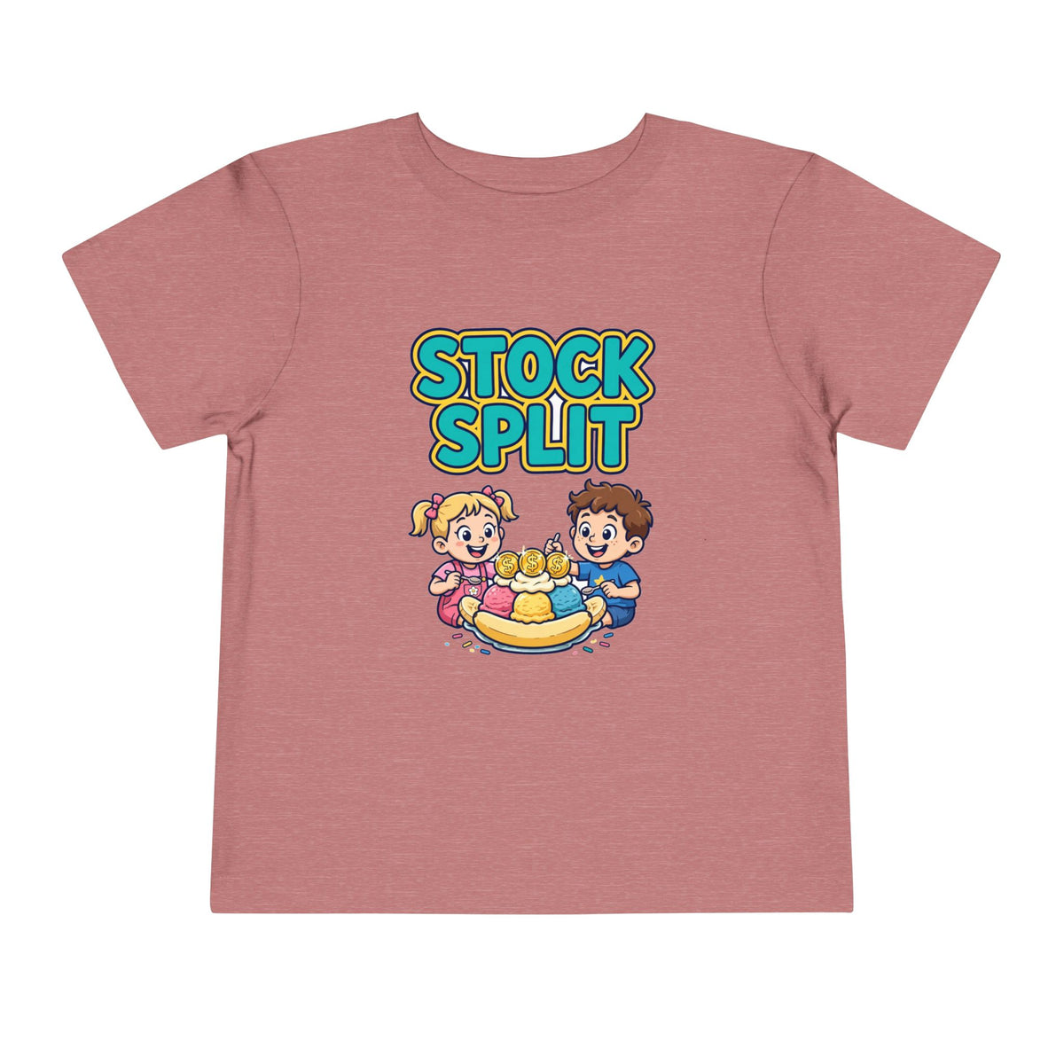 STOCK SPLIT. Girls' Toddler Tee | Funny Finance Kids Clothing