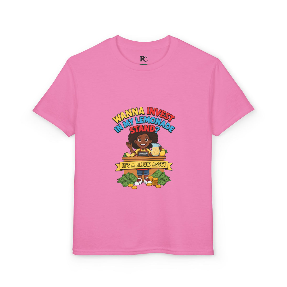 WANNA INVEST IN MY LEMONADE STAND? IT'S A LIQUID ASSET. Youth Tee | Funny Finance Kids Clothing. Youth Tee | Funny Finance Kids Clothing