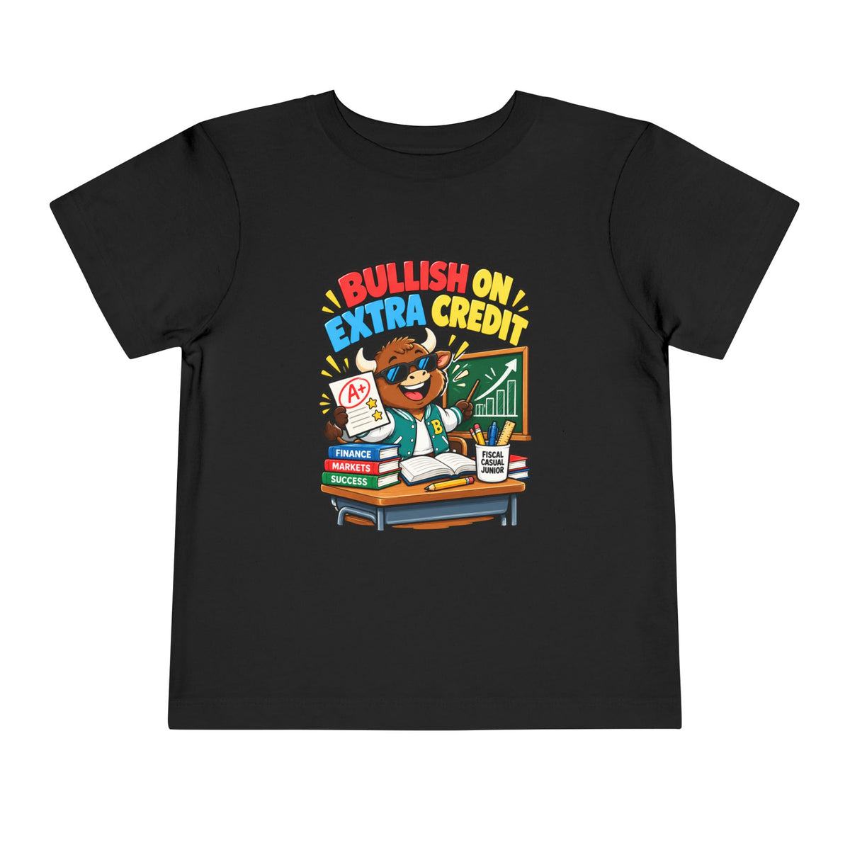 BULLISH ON EXTRA CREDIT. Toddler Tee | Funny Finance Kids Clothing