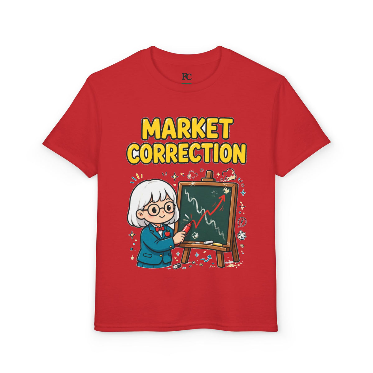 MARKET CORRECTION. Girls' Youth Tee | Funny Finance Kids Clothing