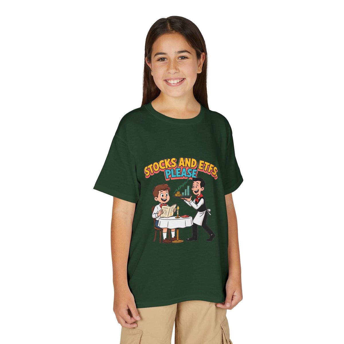 STOCKS AND ETFS, PLEASE. Boys' Youth Tee | Funny Finance Kids Clothing