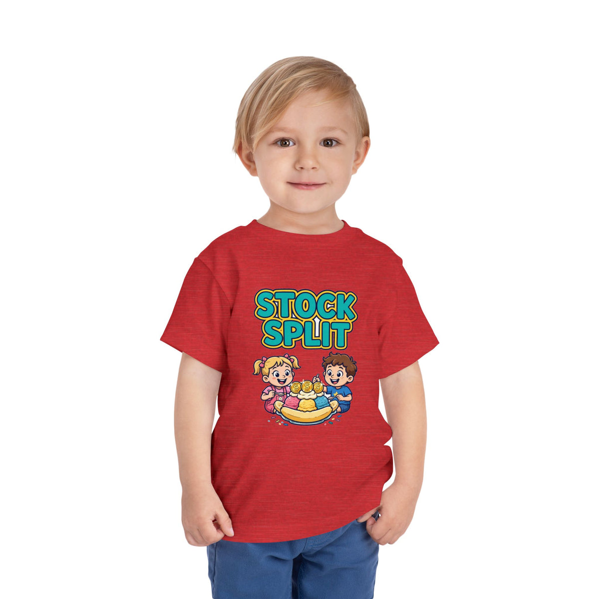 STOCK SPLIT. Girls' Toddler Tee | Funny Finance Kids Clothing