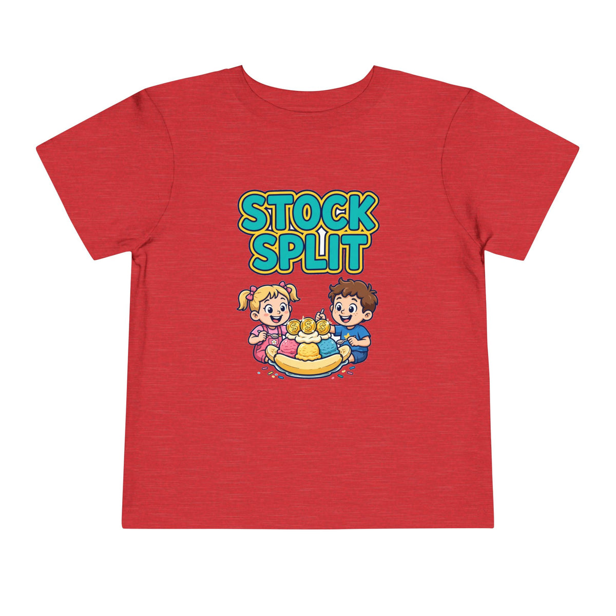 STOCK SPLIT. Girls' Toddler Tee | Funny Finance Kids Clothing