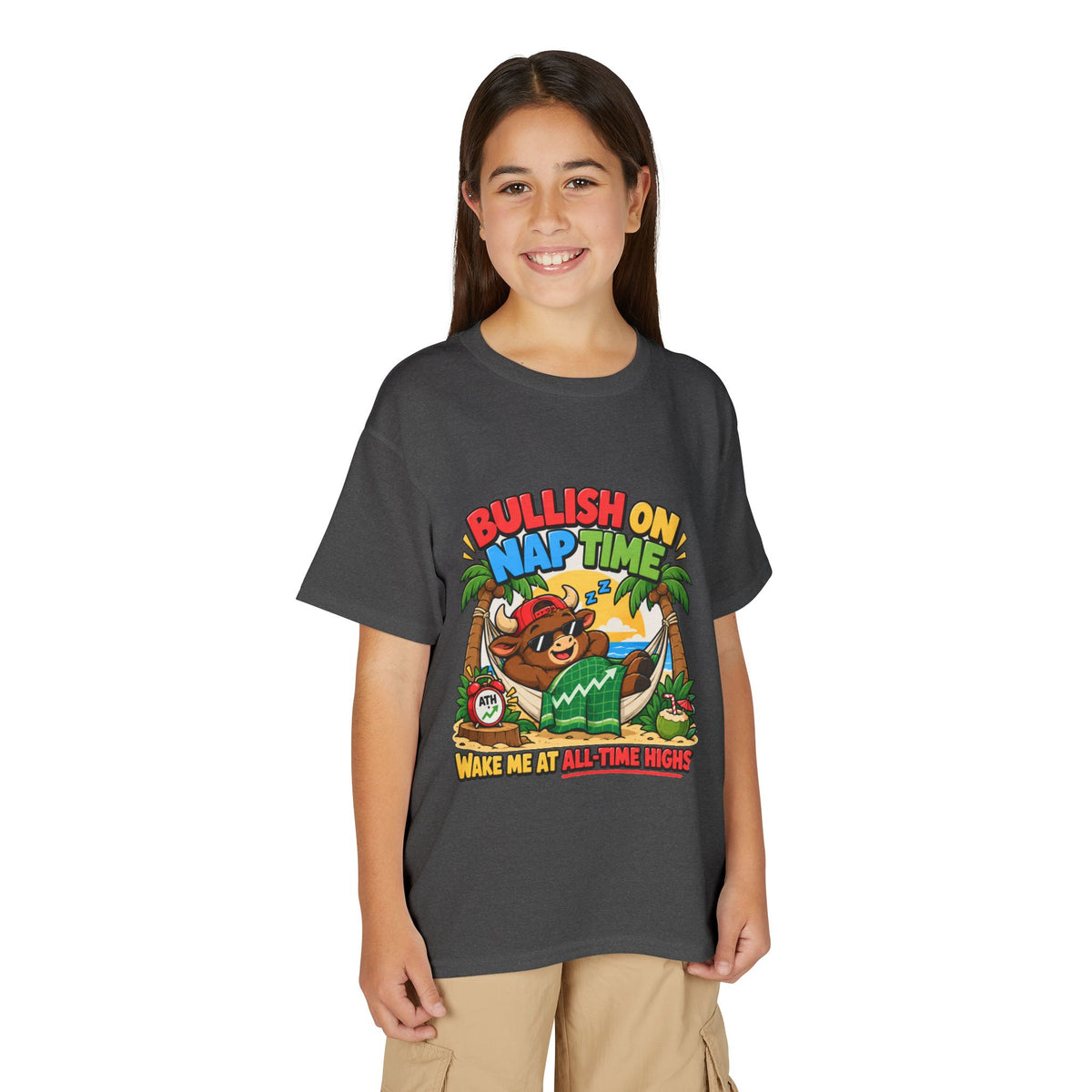 BULL NAP TIME. Youth Tee | Funny Finance Kids Clothing