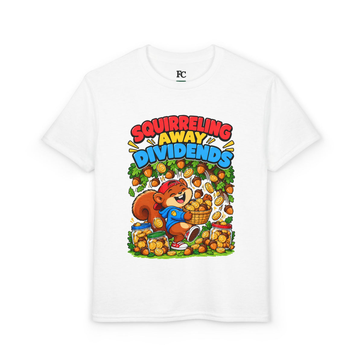 SQUIRRELING AWAY DIVIDENDS. Youth Tee | Funny Finance Kids Clothing