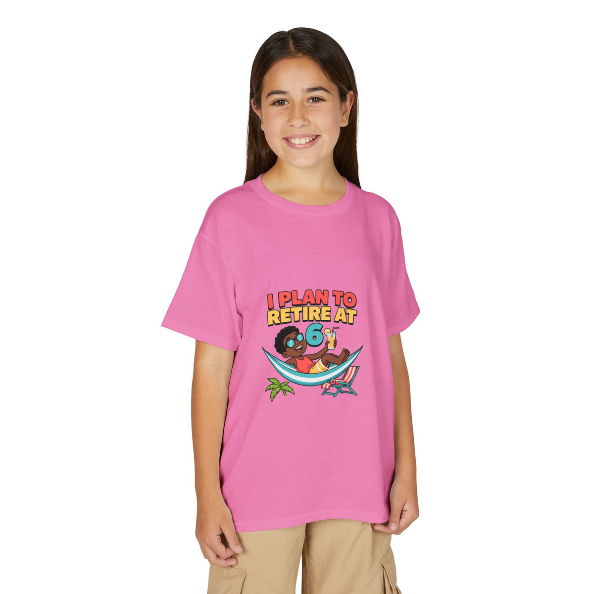 I PLAN TO RETIRE AT 6. Boys' Youth Tee | Funny Finance Kids Clothing