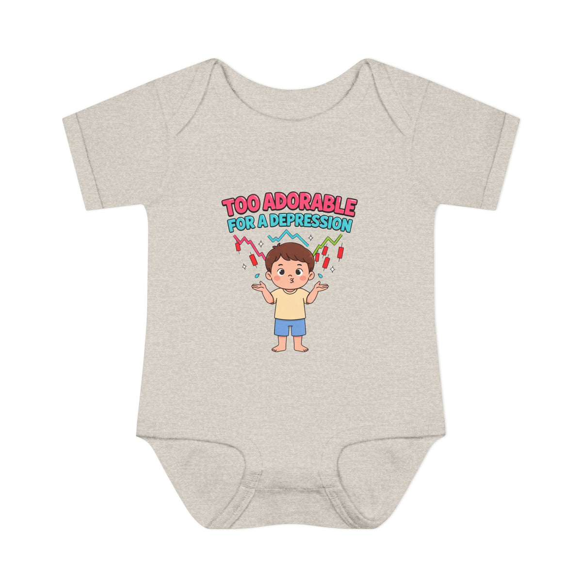 TOO ADORABLE FOR A DEPRESSION. Girls' Baby Bodysuit | Funny Finance Kids Clothing