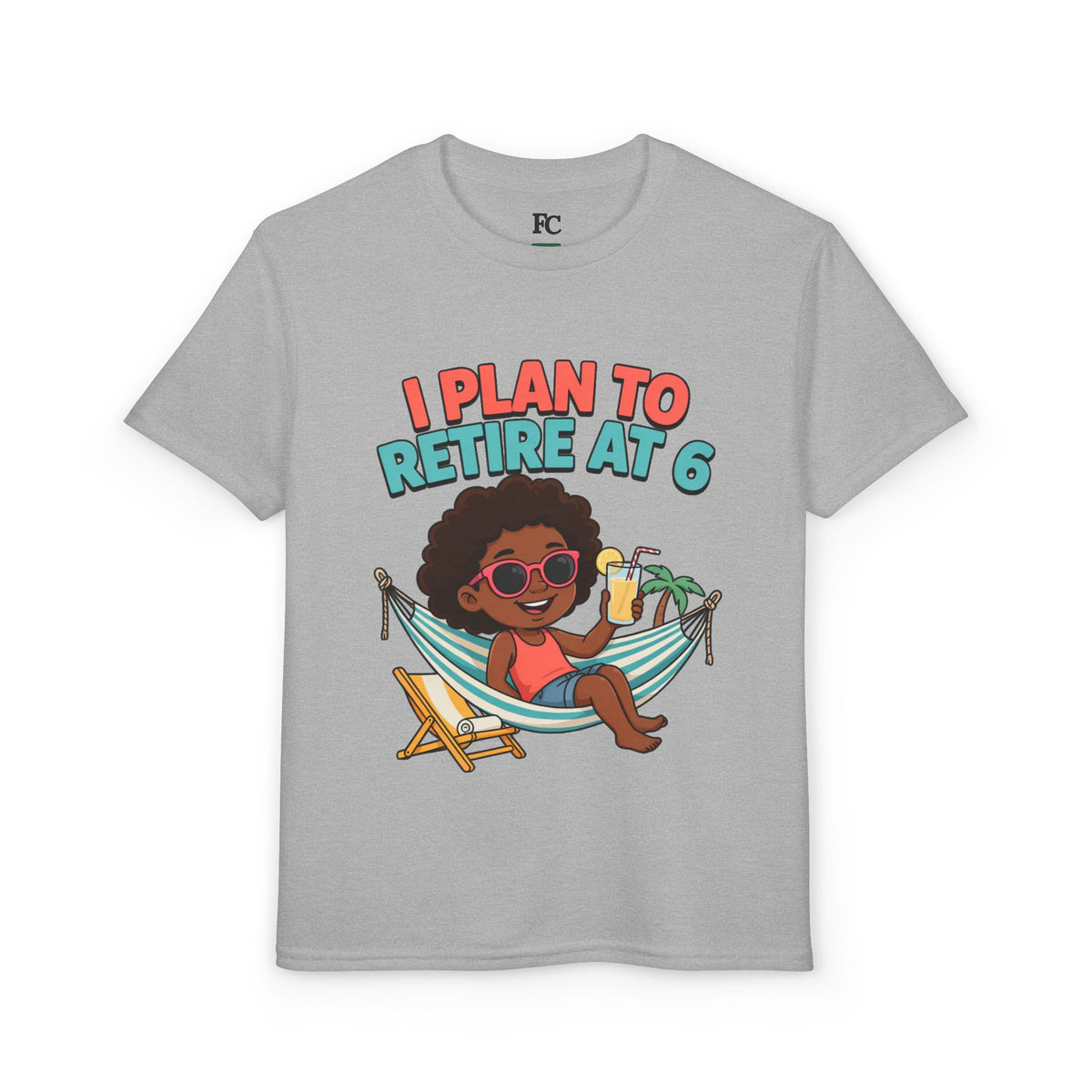 I PLAN TO RETIRE AT 6. Girls' Youth Tee | Funny Finance Kids Clothing