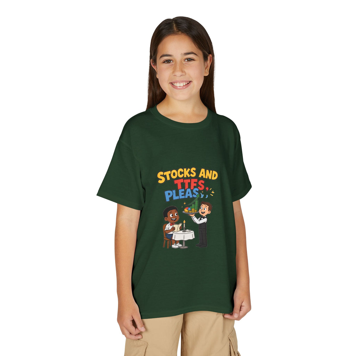 STOCKS AND ETFS, PLEASE. Boys' Youth Tee | Funny Finance Kids Clothing