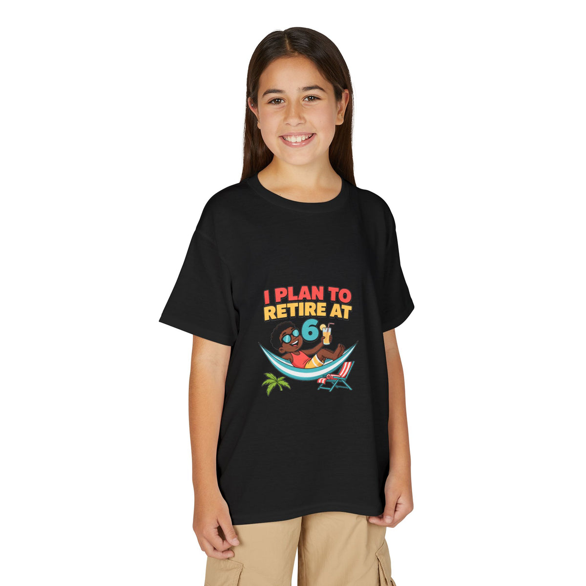 I PLAN TO RETIRE AT 6. Boys' Youth Tee | Funny Finance Kids Clothing