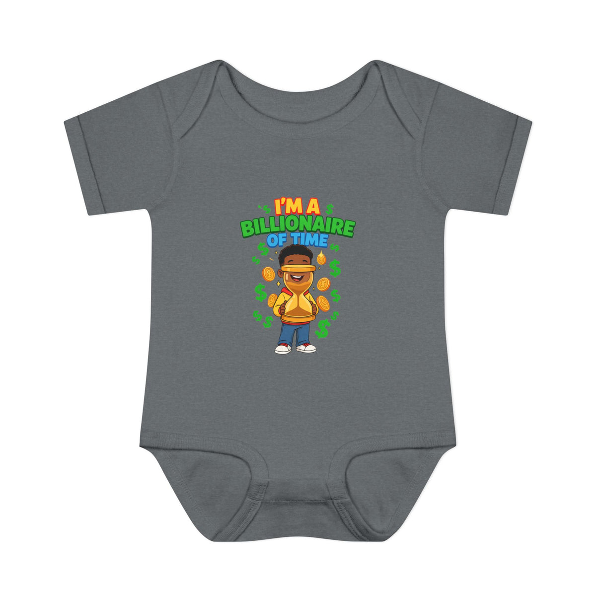 I'M A BILLIONAIRE OF TIME. Girls' Baby Bodysuit | Funny Finance Kids Clothing