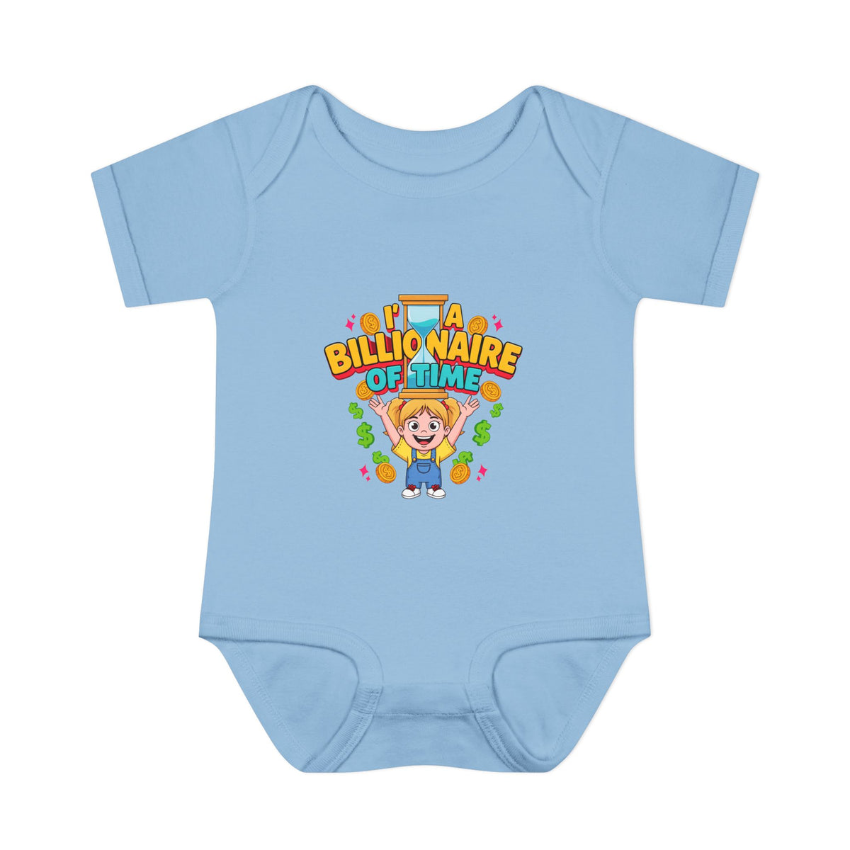 I'M A BILLIONAIRE OF TIME. Girls' Baby Bodysuit | Funny Finance Kids Clothing