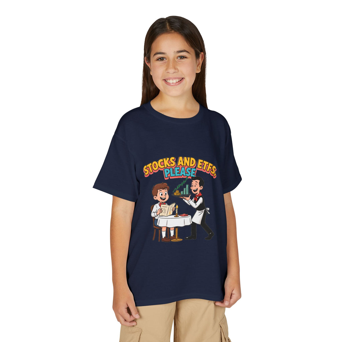 STOCKS AND ETFS, PLEASE. Boys' Youth Tee | Funny Finance Kids Clothing