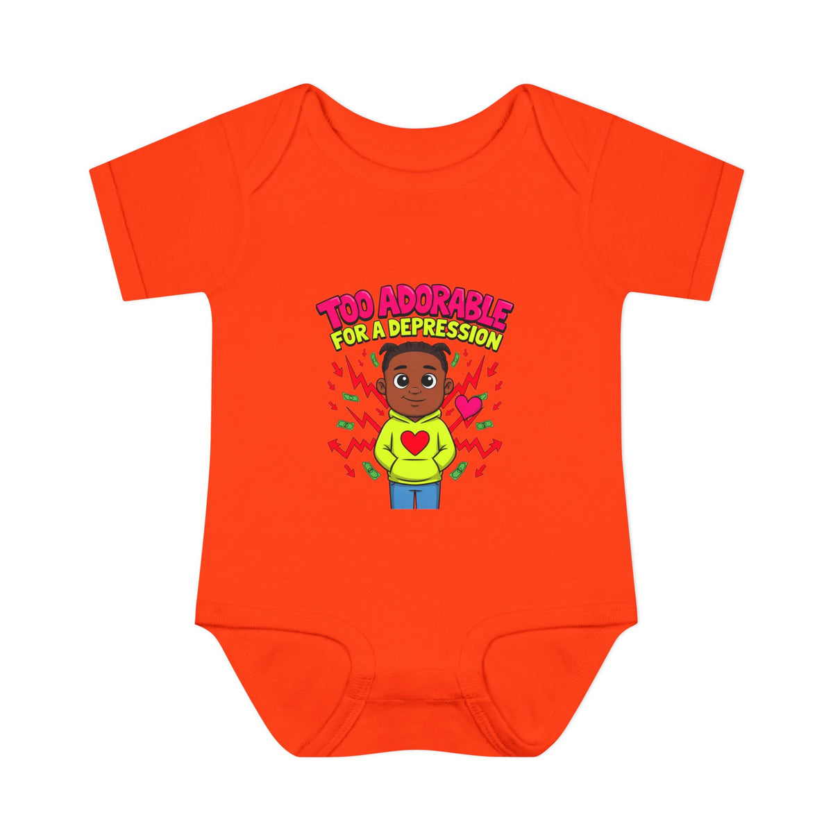 TOO ADORABLE FOR A DEPRESSION. Boys' Baby Bodysuit | Funny Finance Kids Clothing