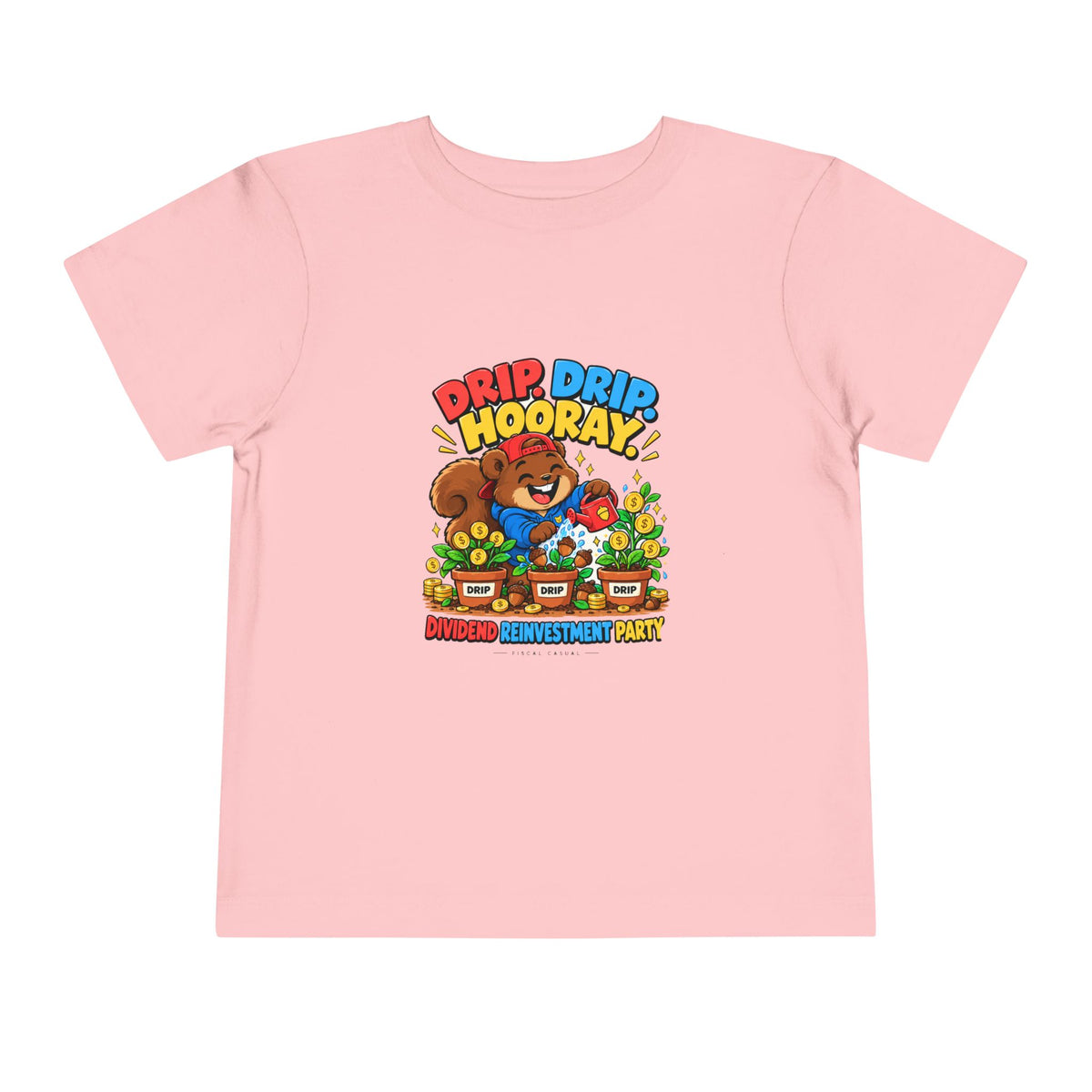 SQUIRREL DIVIDEND PARTY. Toddler Tee | Funny Finance Kids Clothing