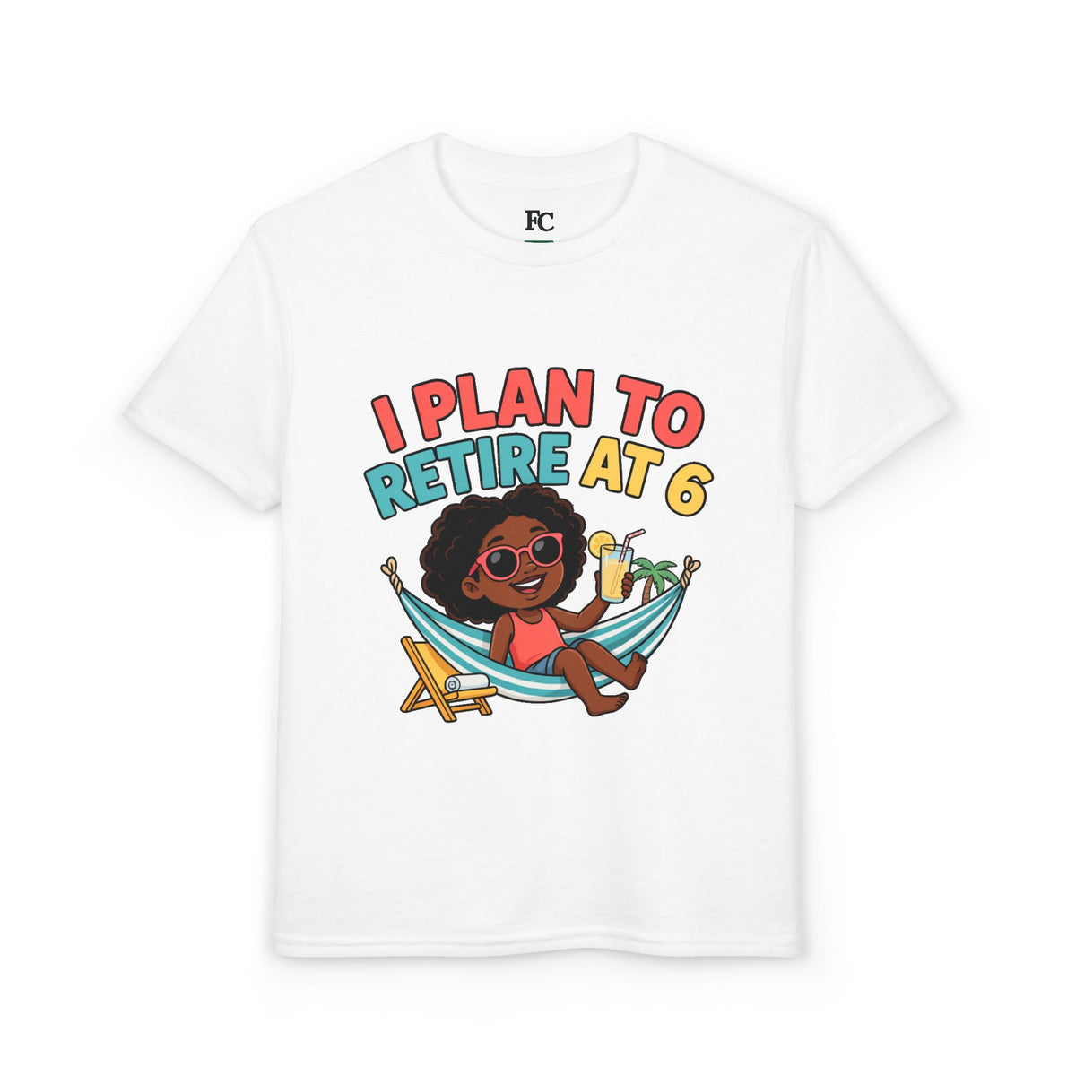 I PLAN TO RETIRE AT 6. Girls' Youth Tee | Funny Finance Kids Clothing