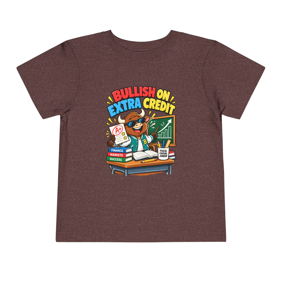 BULLISH ON EXTRA CREDIT. Toddler Tee | Funny Finance Kids Clothing