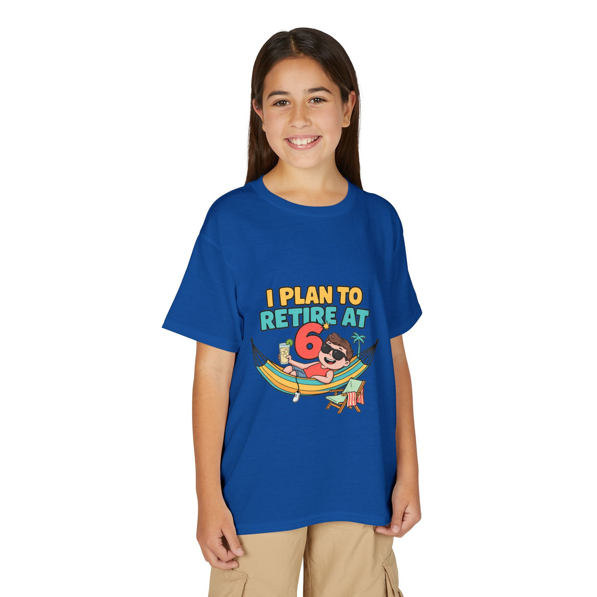 I PLAN TO RETIRE AT 6. Boys' Youth Tee | Funny Finance Kids Clothing