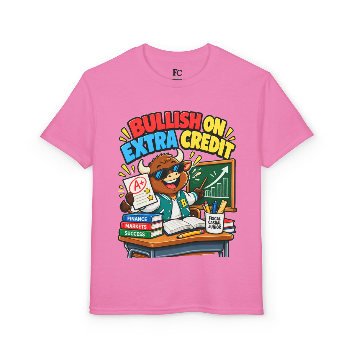 BULLISH ON EXTRA CREDIT. Youth Tee | Funny Finance Kids Clothing