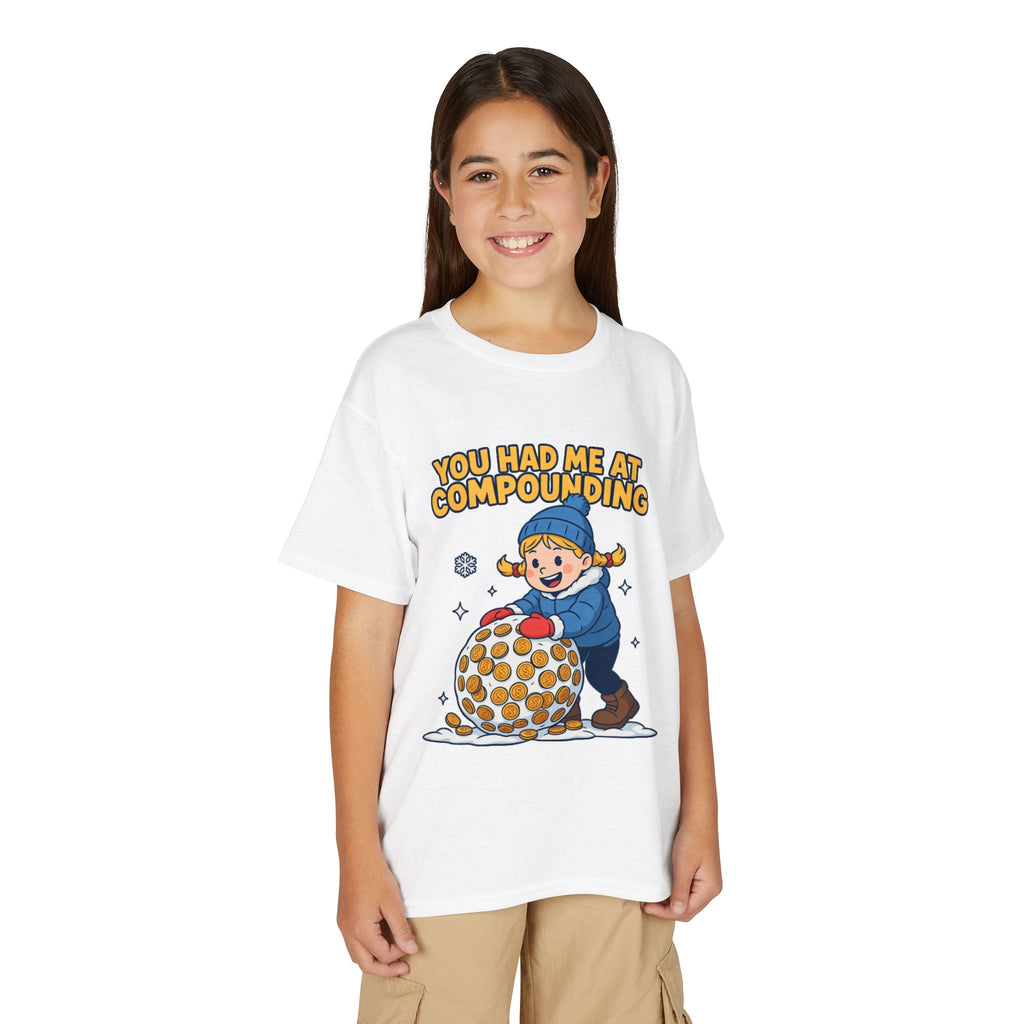 YOU HAD ME AT COMPOUNDING. Girls' Youth Tee | Funny Finance Kids Clothing