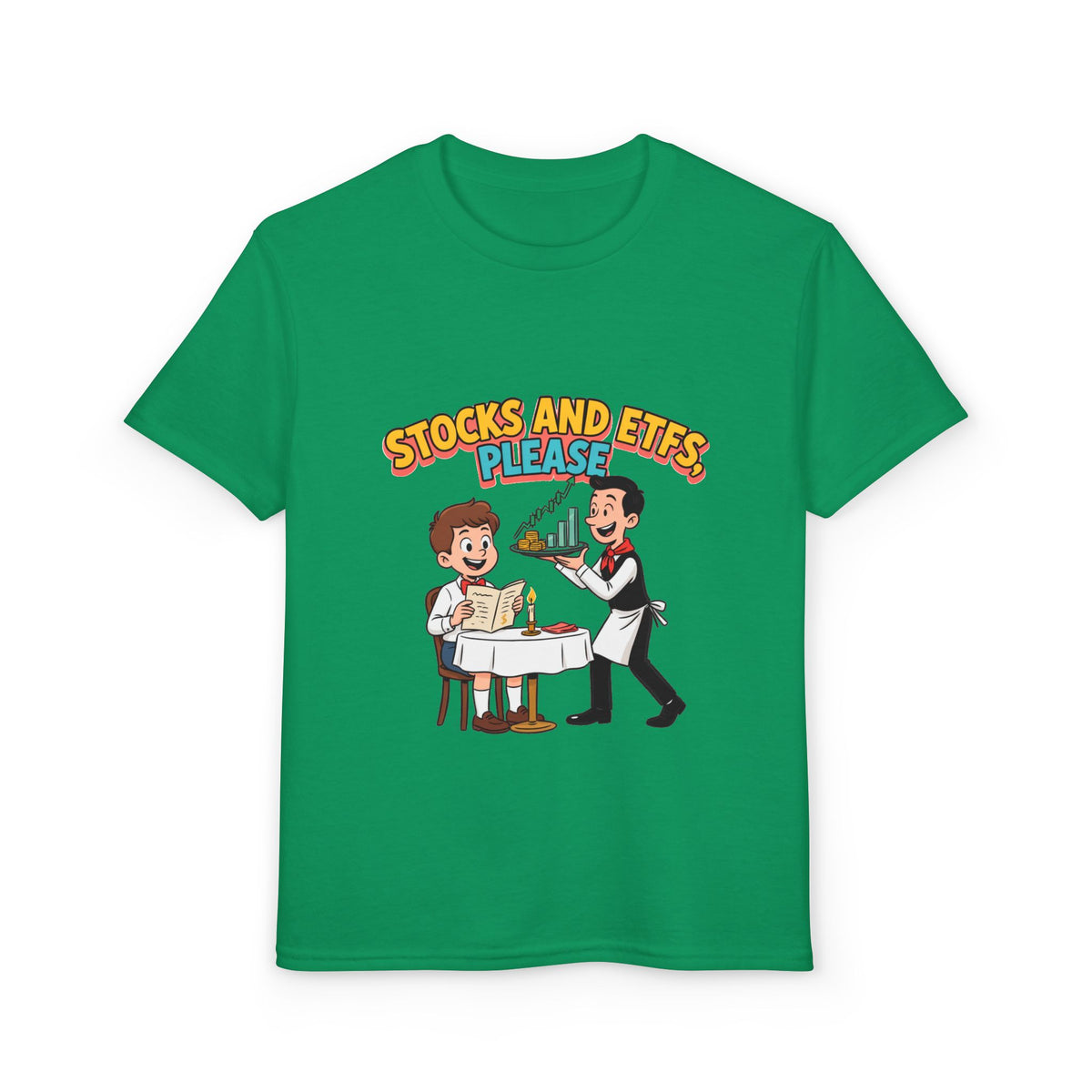 STOCKS AND ETFS, PLEASE. Boys' Youth Tee | Funny Finance Kids Clothing