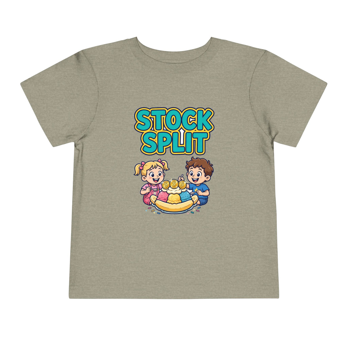 STOCK SPLIT. Girls' Toddler Tee | Funny Finance Kids Clothing