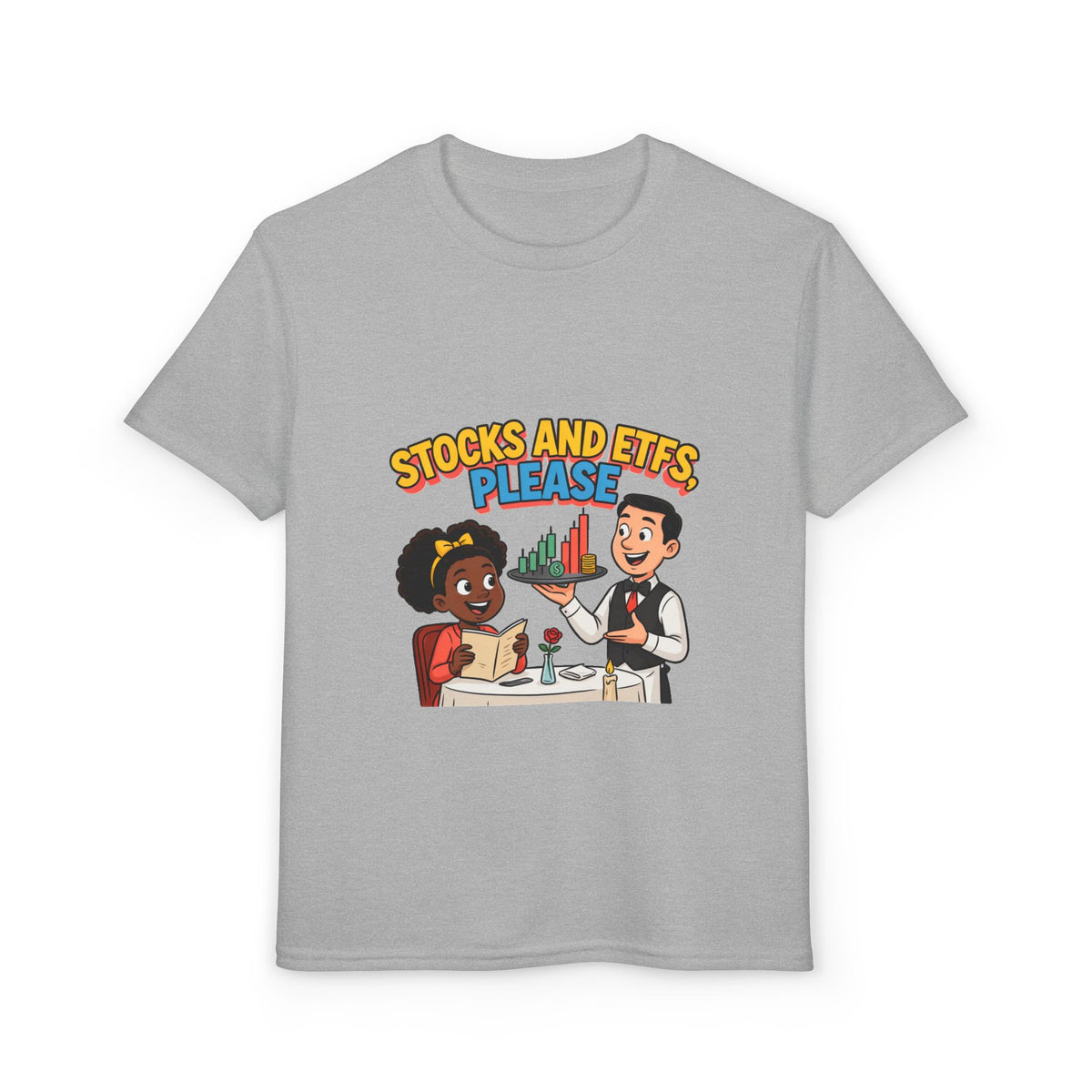 STOCKS AND ETFS, PLEASE. Girls' Youth Tee | Funny Finance Kids Clothing