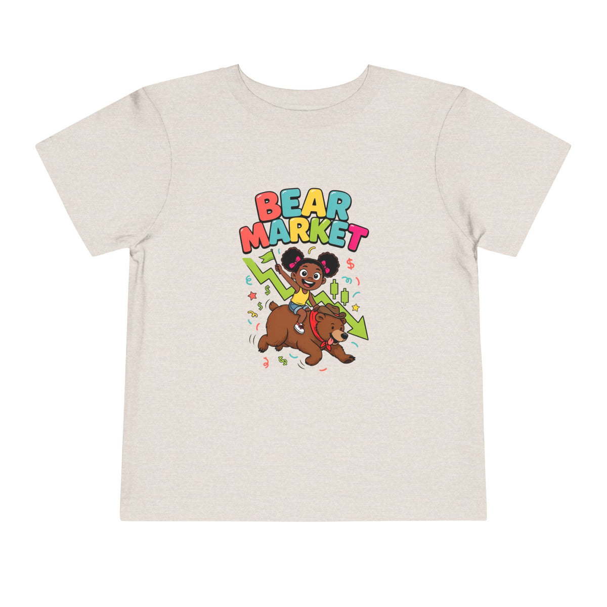BEAR MARKET. Girls' Toddler Tee | Funny Finance Kids Clothing