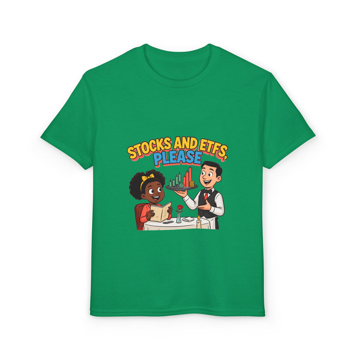 STOCKS AND ETFS, PLEASE. Girls' Youth Tee | Funny Finance Kids Clothing
