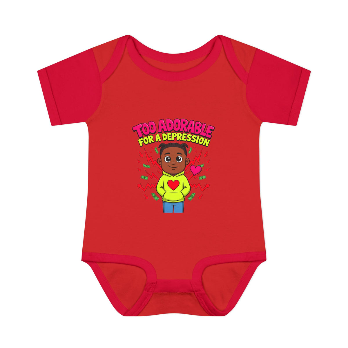 TOO ADORABLE FOR A DEPRESSION. Boys' Baby Bodysuit | Funny Finance Kids Clothing