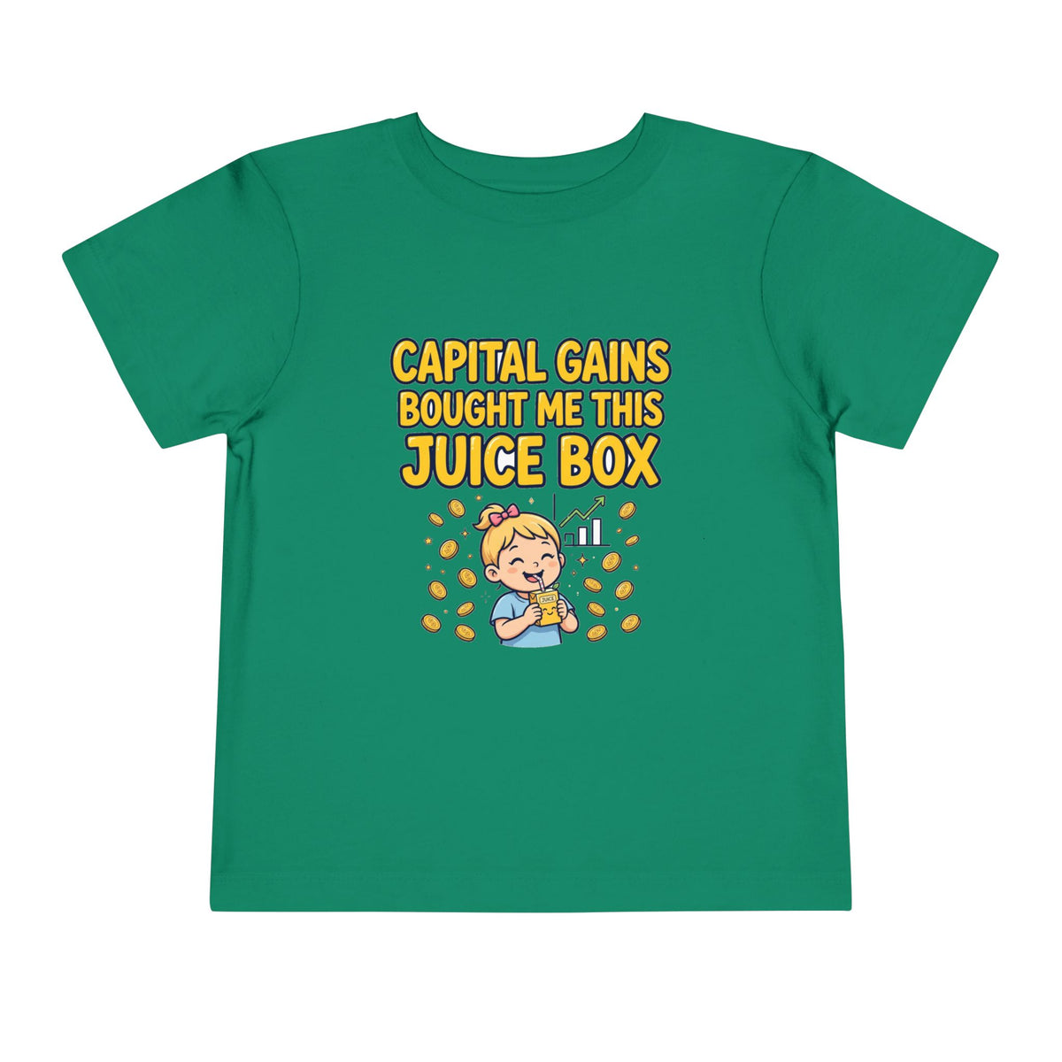 CAPITAL GAINS BOUGHT ME THIS JUICE BOX. Toddler Tee | Funny Finance Kids Clothing. Toddler Tee | Funny Finance Kids Clothing