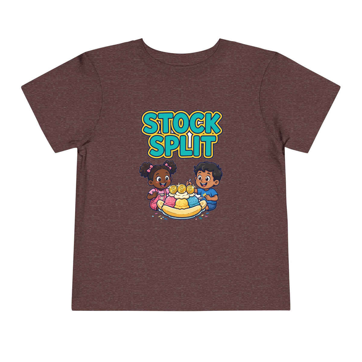 STOCK SPLIT. Girls' Toddler Tee | Funny Finance Kids Clothing