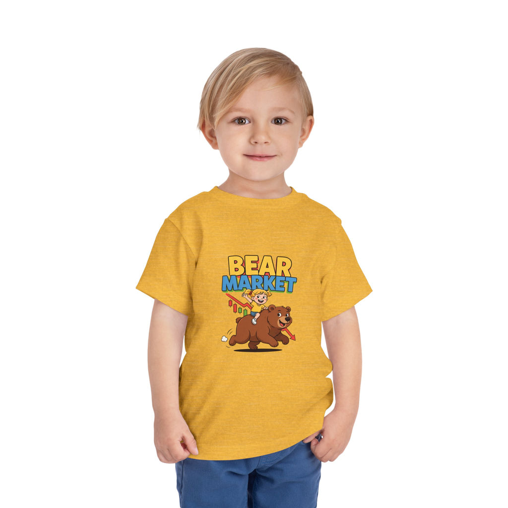BEAR MARKET. Girls' Toddler Tee | Funny Finance Kids Clothing