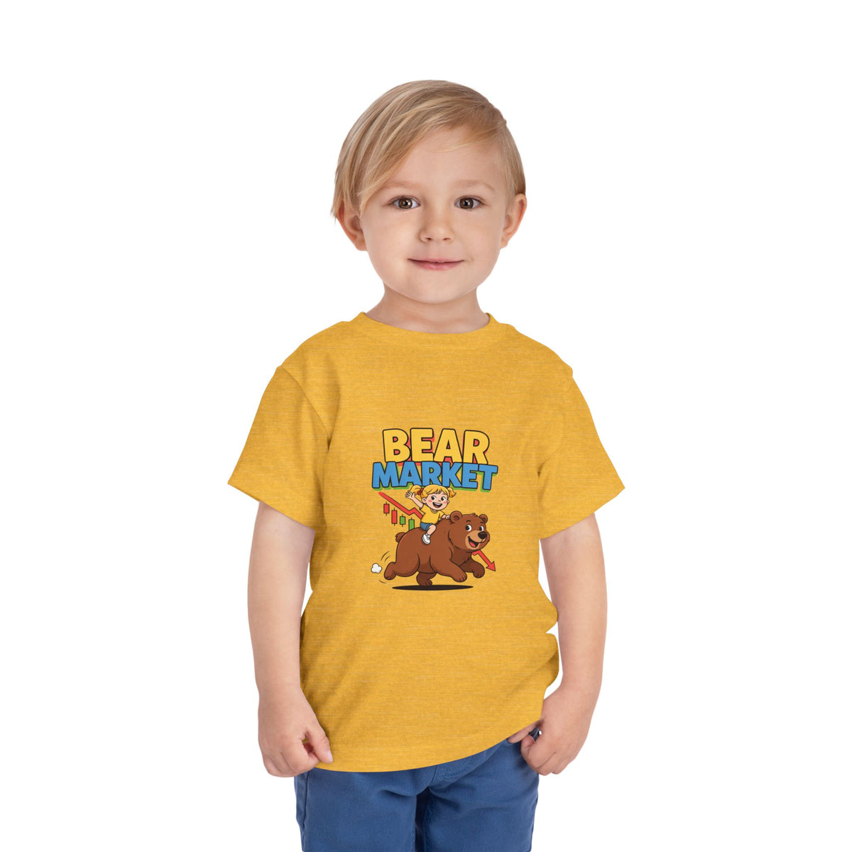 BEAR MARKET. Girls' Toddler Tee | Funny Finance Kids Clothing