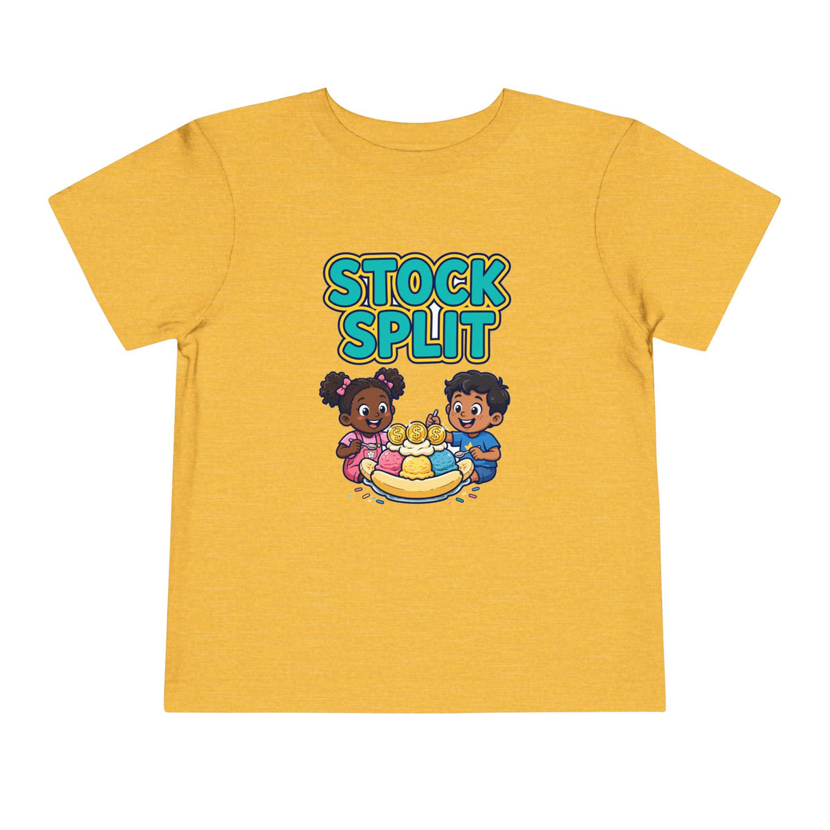 STOCK SPLIT. Girls' Toddler Tee | Funny Finance Kids Clothing