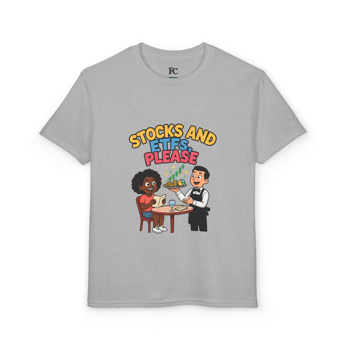 STOCKS AND ETFS, PLEASE. Girls' Youth Tee | Funny Finance Kids Clothing