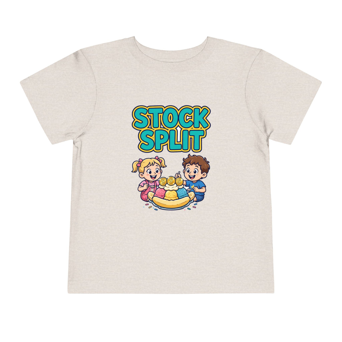 STOCK SPLIT. Girls' Toddler Tee | Funny Finance Kids Clothing