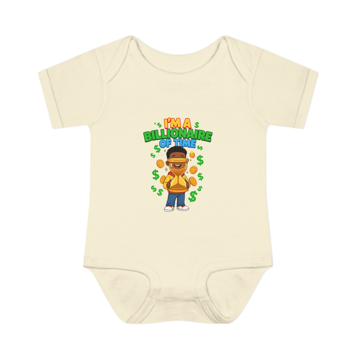 I'M A BILLIONAIRE OF TIME. Girls' Baby Bodysuit | Funny Finance Kids Clothing